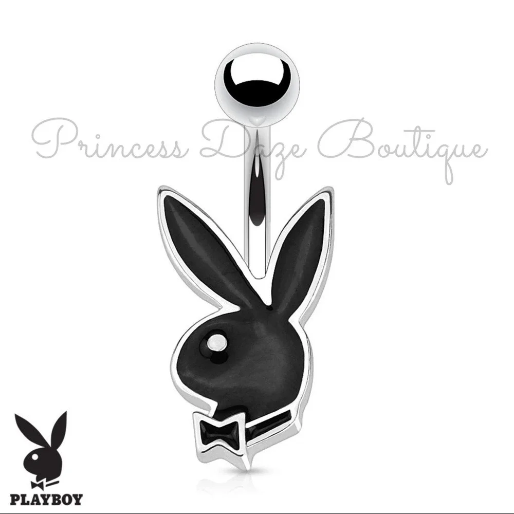Black Playboy Bunny Belly‎ Button Ring